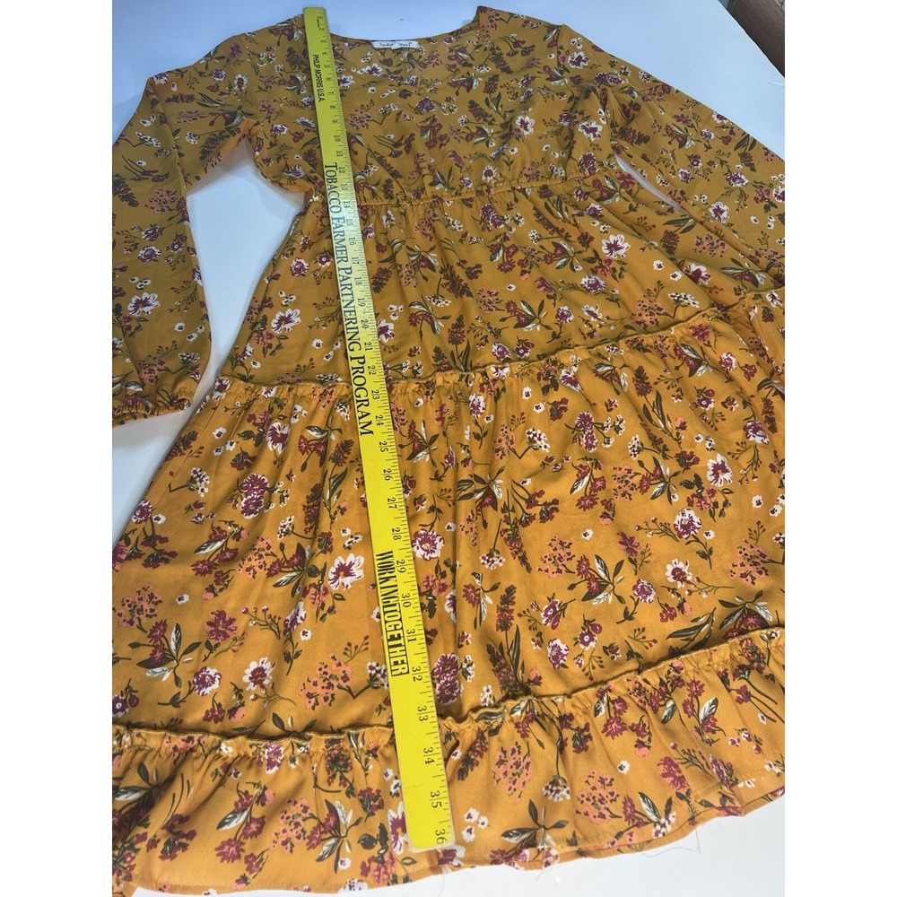 Indigo Soul Women's Dress Size S Small Yellow Floral Never Worn - Picture 3 of 14